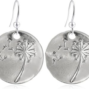 Women’s Sterling Silver Mandala Chakra Earrings with Lotus Flower Design